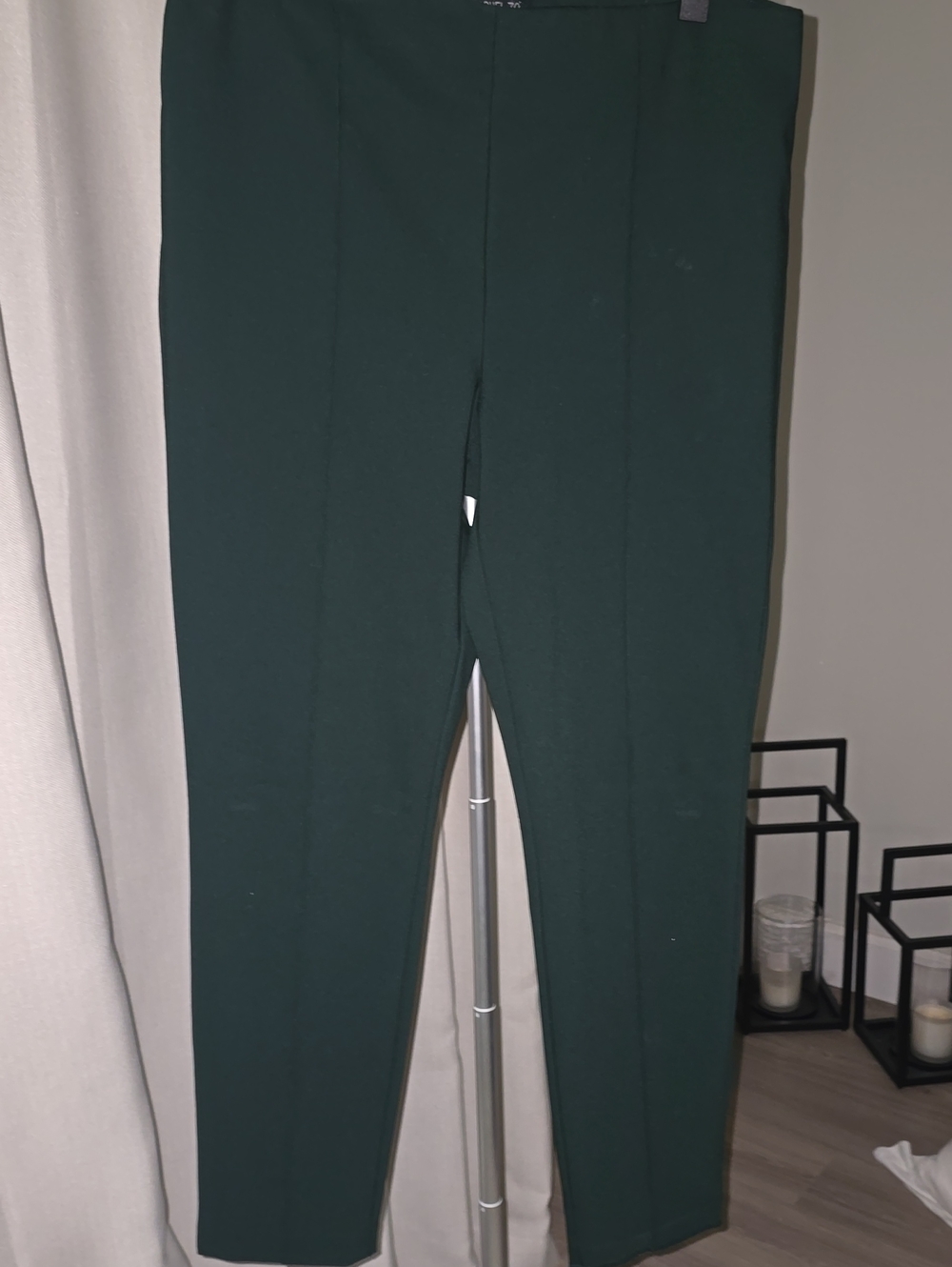 Rachel Zoe Dark Green Straight-Leg Ponte Pants
